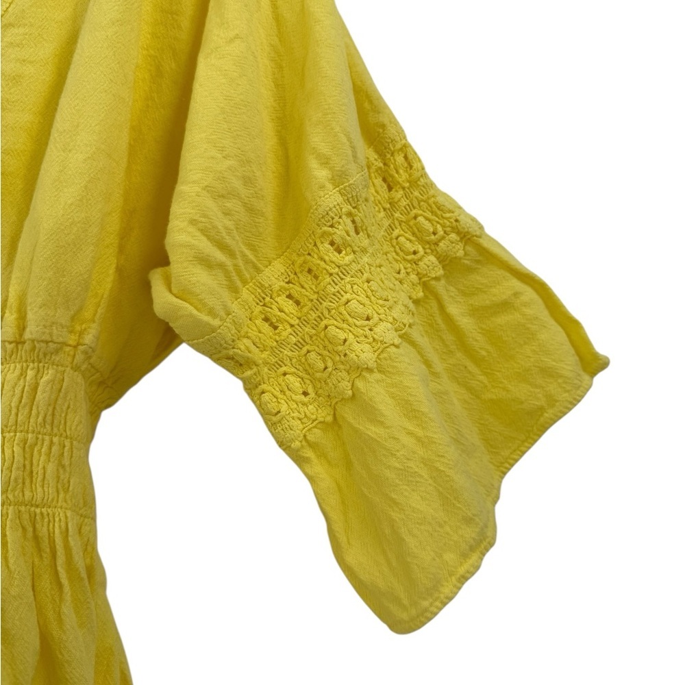 Seaspice Resort Wear Yellow Embroidered Cotton Dress Made in Peru Size M - Picture 4 of 10